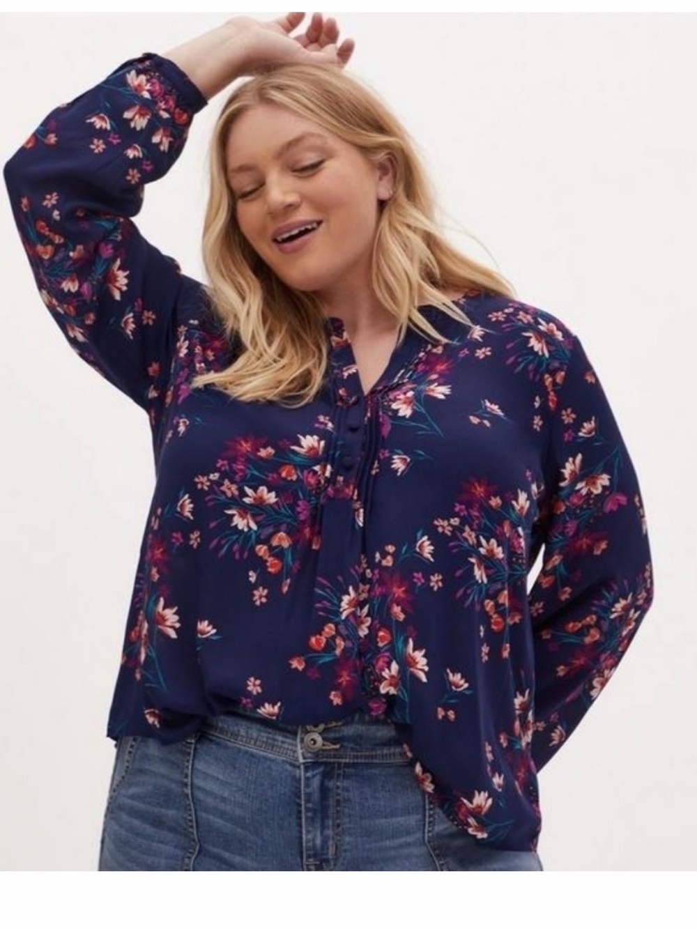 torrid Navy Floral Blouse